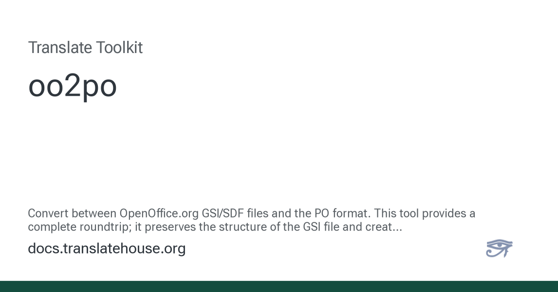 oo2po - Translate Toolkit 3.19.5 documentation