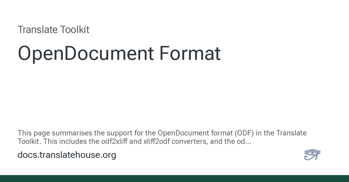 OpenDocument Format - Translate Toolkit 3.19.15 documentation
