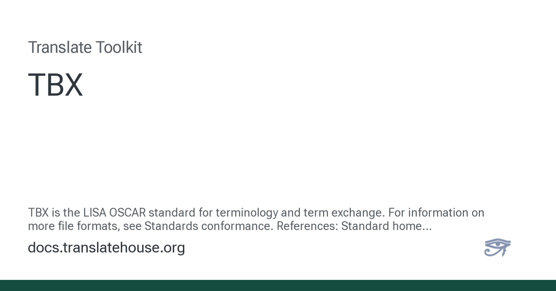 TBX - Translate Toolkit 3.19.15 documentation