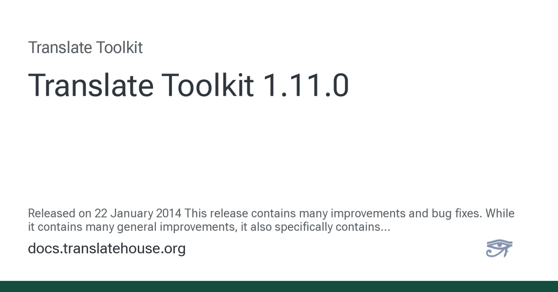 Translate Toolkit 1.11.0 - Translate Toolkit 3.19.10 documentation